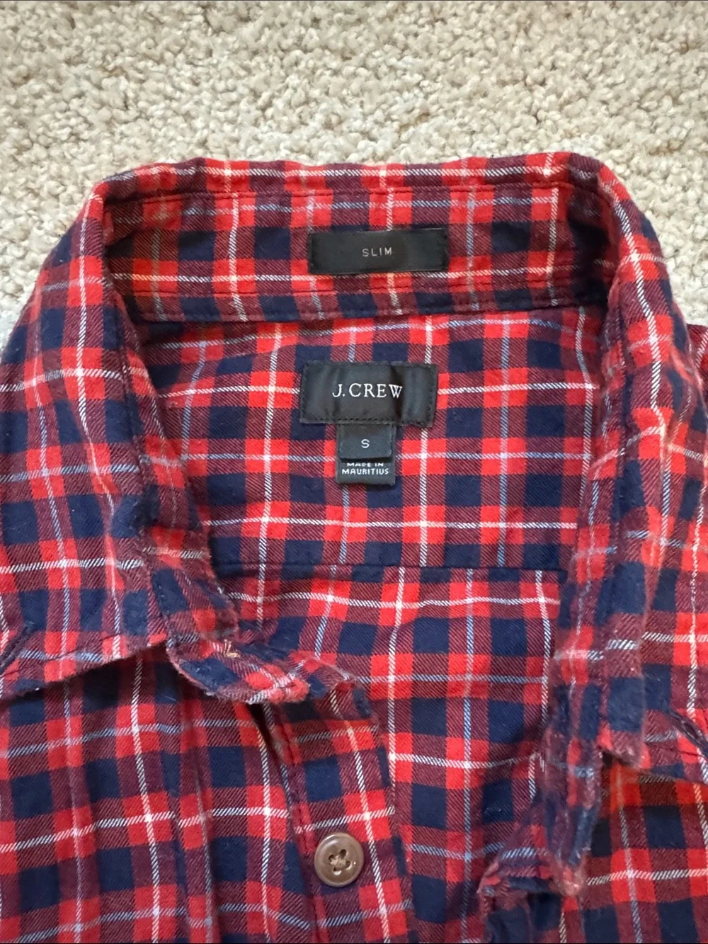 J. Crew Red and Black Plaid Button-Down Shirt